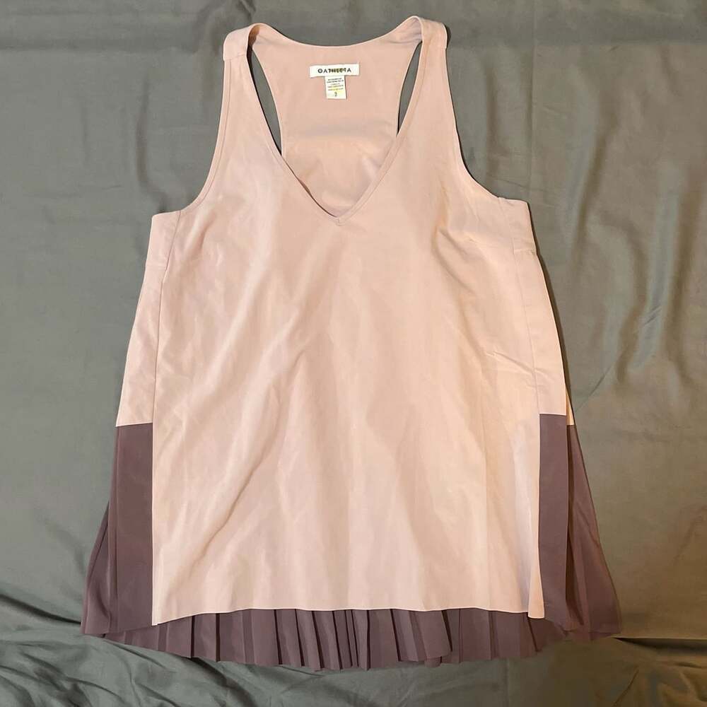 Athleta Swing Forward Pleated Tank Size S Smoked Mauve